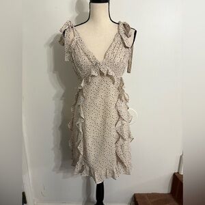 Storia Smocked Ruffle Star Print Mini Dress Size Medium